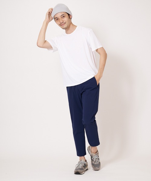 OUTDOOR PRODUCTS(アウトドアプロダクツ)の「超接触冷感 ジャガードメッシュクルーネック半袖Tシャツ(Tシャツ/カットソー・メンズ・ネイビー/ブラック/ホワイト/ライトグレー・MEDIUM/X-LARGE/SMALL/LARGE)」の7枚目の写真