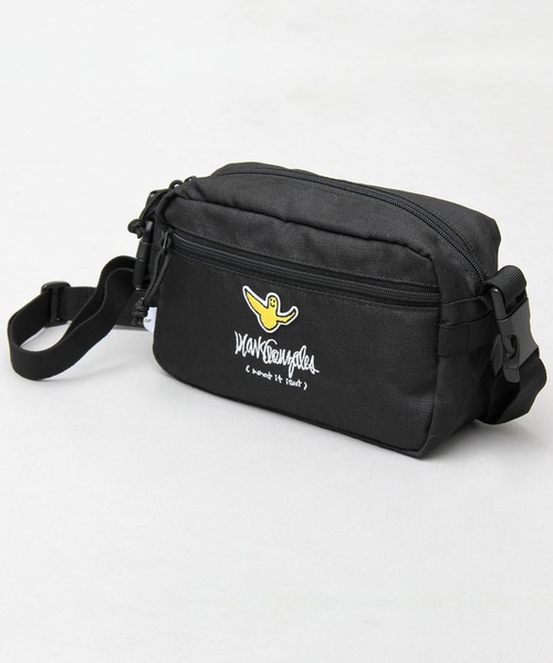 A.M.S.（エーエムエス）の「600D リップストップ ポリエステル 横型 ミニショルダーバッグ / スクエア（ショルダーバッグ・メンズ・ブラック・FREE）」の2枚目の写真