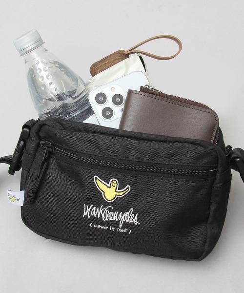 A.M.S.（エーエムエス）の「600D リップストップ ポリエステル 横型 ミニショルダーバッグ / スクエア（ショルダーバッグ・メンズ・ブラック・FREE）」の14枚目の写真