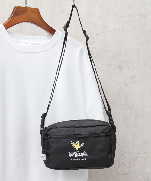 A.M.S.（エーエムエス）の「600D リップストップ ポリエステル 横型 ミニショルダーバッグ / スクエア（ショルダーバッグ・メンズ・ブラック・FREE）」の10枚目の写真