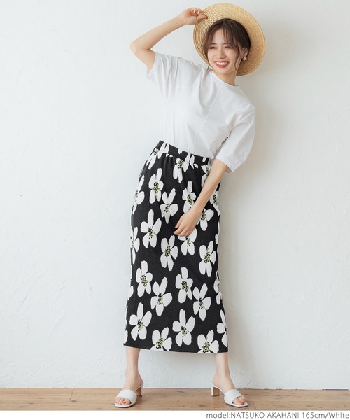 coca（coca）（コカ）の「レトロフラワープリーツスカート（スカート・レディース・ホワイト/オレンジ・ONE SIZE）」の12枚目の写真