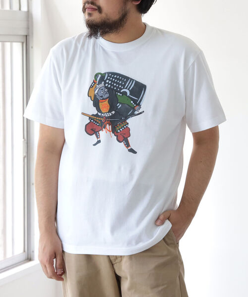 BEAMS JAPAN（ビームス　ジャパン）の「大津絵の店 × BEAMS JAPAN / 別注 大津絵 Tシャツ Ver.2.0（Tシャツ/カットソー・メンズ・ホワイト/ホワイト系その他2・SMALL/MEDIUM/LARGE）」の2枚目の写真