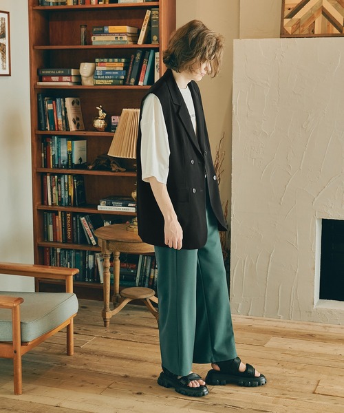 WONDER WONDER（ワンダーワンダー）の「ダブルテーラードベスト（ベスト・メンズ・ブラック/ブラウン系その他・M/L）」の4枚目の写真