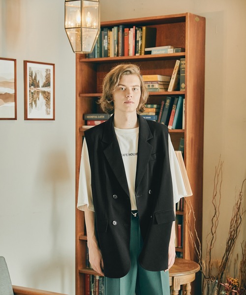 WONDER WONDER（ワンダーワンダー）の「ダブルテーラードベスト（ベスト・メンズ・ブラック/ブラウン系その他・M/L）」の7枚目の写真