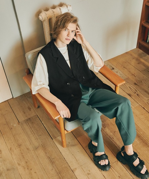 WONDER WONDER（ワンダーワンダー）の「ダブルテーラードベスト（ベスト・メンズ・ブラック/ブラウン系その他・M/L）」の10枚目の写真