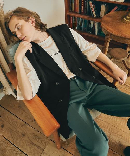 WONDER WONDER（ワンダーワンダー）の「ダブルテーラードベスト（ベスト・メンズ・ブラック/ブラウン系その他・M/L）」の12枚目の写真