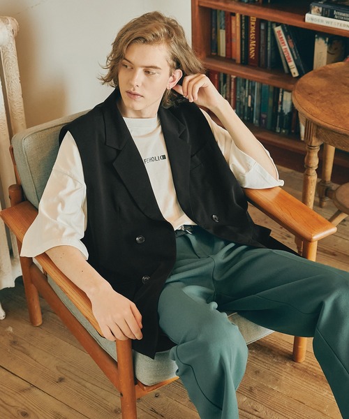 WONDER WONDER（ワンダーワンダー）の「ダブルテーラードベスト（ベスト・メンズ・ブラック/ブラウン系その他・M/L）」の13枚目の写真