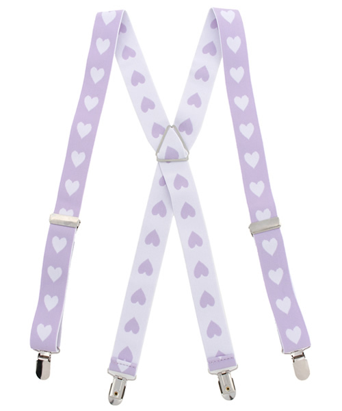 WEGO(ウィゴー)の「WEGO/ハートサスペンダー(サスペンダー・レディース・ブラック/パープル/ピンク・FREE)」の1枚目の写真