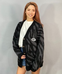 ROXY/ロキシー  ビッグシルエット/オーバーサイズ/無地/ゼブラ柄カーディガン   RSR224606T