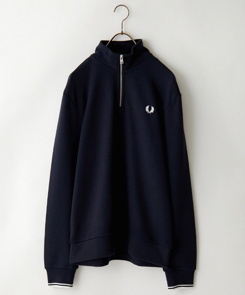 FRED PERRY/フレッドペリー] ワンポイント刺繍 ハーフジップ