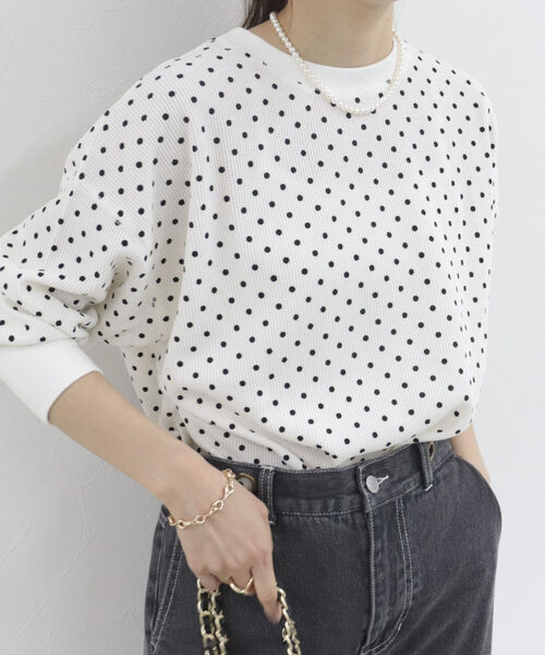 fredy repit（フレディレピ）の「ワッフル後ろレースアッププルオーバー（Tシャツ/カットソー・レディース・ピンク/グリーン/ライトグレー/ブラック系その他/ホワイト系その他・38）」の8枚目の写真