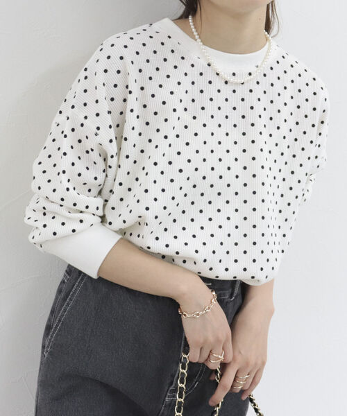 fredy repit（フレディレピ）の「ワッフル後ろレースアッププルオーバー（Tシャツ/カットソー・レディース・ピンク/グリーン/ライトグレー/ブラック系その他/ホワイト系その他・38）」の9枚目の写真