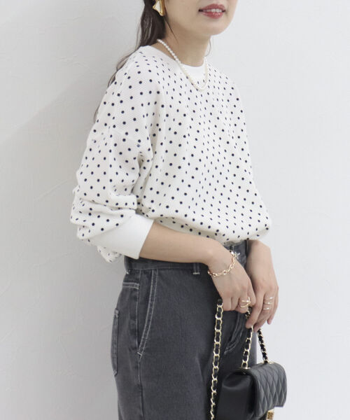 fredy repit（フレディレピ）の「ワッフル後ろレースアッププルオーバー（Tシャツ/カットソー・レディース・ピンク/グリーン/ライトグレー/ブラック系その他/ホワイト系その他・38）」の10枚目の写真