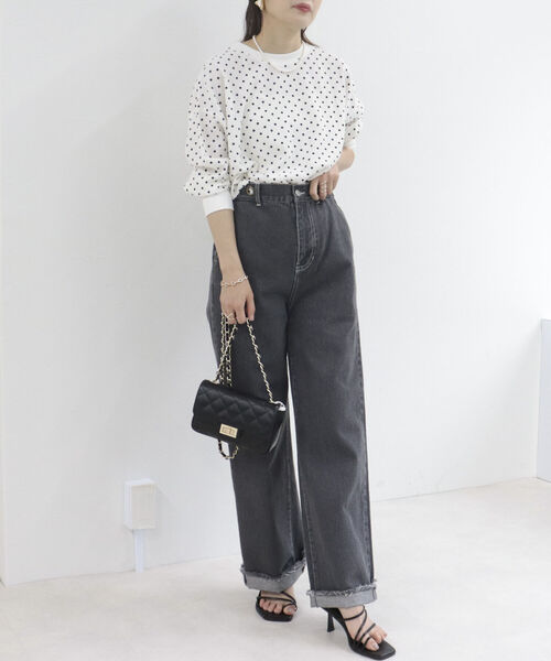 fredy repit（フレディレピ）の「ワッフル後ろレースアッププルオーバー（Tシャツ/カットソー・レディース・ピンク/グリーン/ライトグレー/ブラック系その他/ホワイト系その他・38）」の12枚目の写真