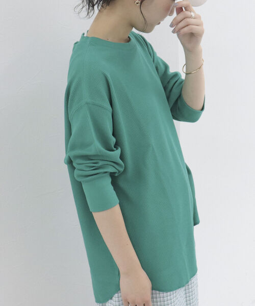 fredy repit（フレディレピ）の「ワッフル後ろレースアッププルオーバー（Tシャツ/カットソー・レディース・ピンク/グリーン/ライトグレー/ブラック系その他/ホワイト系その他・38）」の14枚目の写真