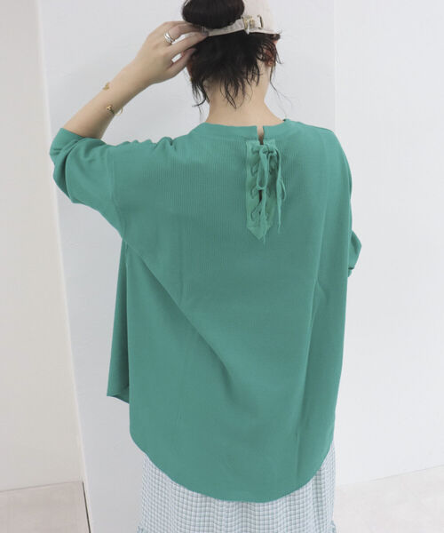 fredy repit（フレディレピ）の「ワッフル後ろレースアッププルオーバー（Tシャツ/カットソー・レディース・ピンク/グリーン/ライトグレー/ブラック系その他/ホワイト系その他・38）」の16枚目の写真