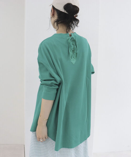 fredy repit（フレディレピ）の「ワッフル後ろレースアッププルオーバー（Tシャツ/カットソー・レディース・ピンク/グリーン/ライトグレー/ブラック系その他/ホワイト系その他・38）」の17枚目の写真