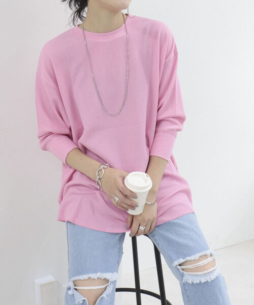 fredy repit（フレディレピ）の「ワッフル後ろレースアッププルオーバー（Tシャツ/カットソー・レディース・ピンク/グリーン/ライトグレー/ブラック系その他/ホワイト系その他・38）」の20枚目の写真