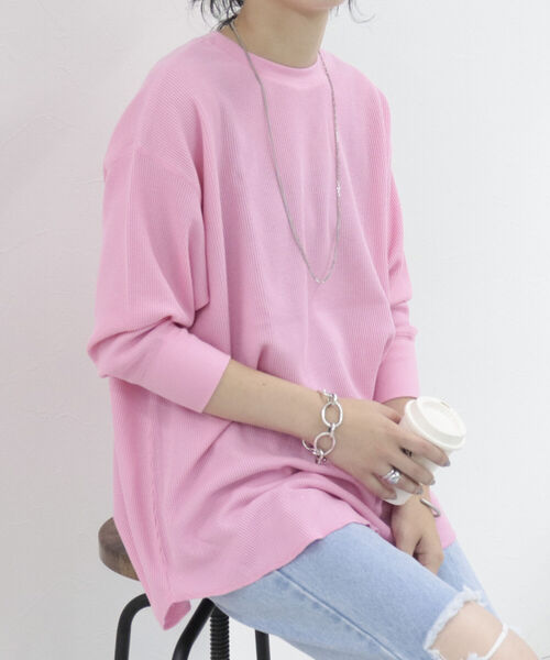 fredy repit（フレディレピ）の「ワッフル後ろレースアッププルオーバー（Tシャツ/カットソー・レディース・ピンク/グリーン/ライトグレー/ブラック系その他/ホワイト系その他・38）」の21枚目の写真