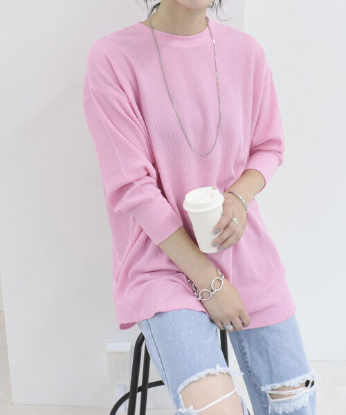 fredy repit（フレディレピ）の「ワッフル後ろレースアッププルオーバー（Tシャツ/カットソー・レディース・ピンク/グリーン/ライトグレー/ブラック系その他/ホワイト系その他・38）」の22枚目の写真