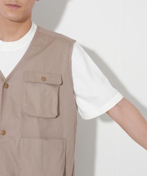 Oriens JOURNAL STANDARD(オリエンス ジャーナルスタンダード)の「Sams Work Vest(その他アウター・メンズ・ブラック/ベージュ/グリーン・MEDIUM/LARGE)」の7枚目の写真