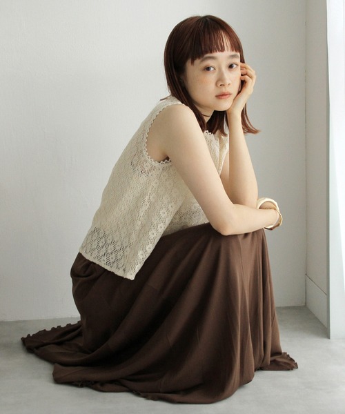 Crisp（クリスプ）の「シアーレースブラウス（シャツ/ブラウス・レディース・レッド/アイボリー・FREE）」の7枚目の写真