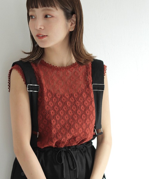 Crisp（クリスプ）の「シアーレースブラウス（シャツ/ブラウス・レディース・レッド/アイボリー・FREE）」の14枚目の写真