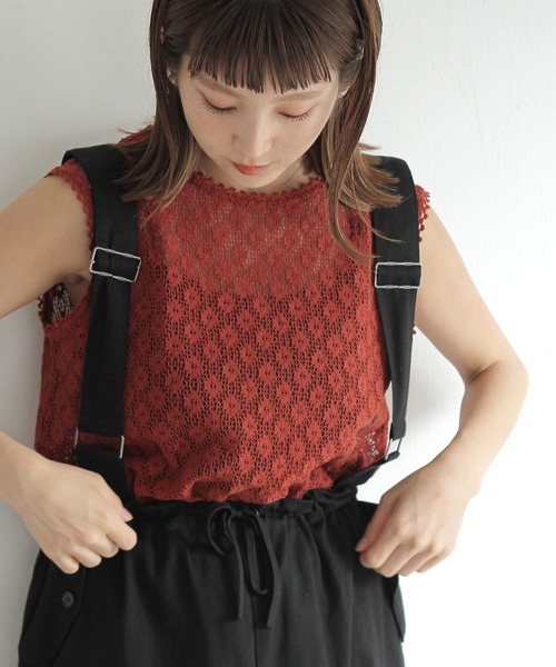 Crisp（クリスプ）の「シアーレースブラウス（シャツ/ブラウス・レディース・レッド/アイボリー・FREE）」の15枚目の写真