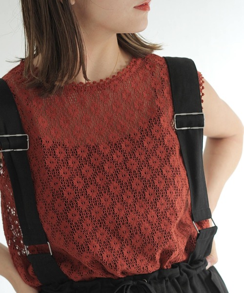 Crisp（クリスプ）の「シアーレースブラウス（シャツ/ブラウス・レディース・レッド/アイボリー・FREE）」の16枚目の写真