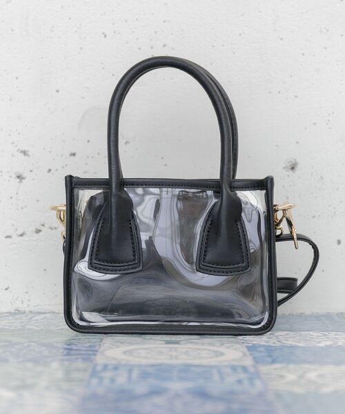ems excite(エムズエキサイト)の「PVCハンドBAG(ショルダーバッグ・レディース・ブラック/オフホワイト/ピンク・ONE SIZE)」の12枚目の写真