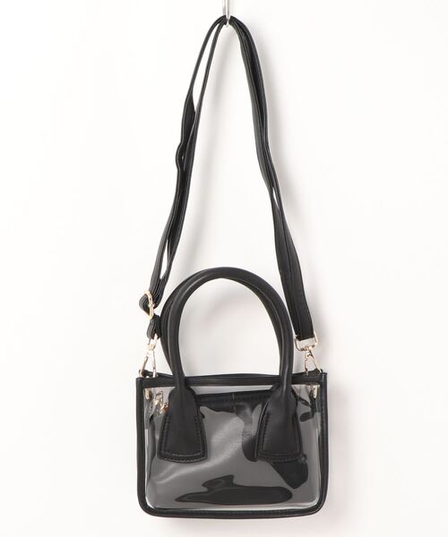 ems excite(エムズエキサイト)の「PVCハンドBAG(ショルダーバッグ・レディース・ブラック/オフホワイト/ピンク・ONE SIZE)」の14枚目の写真