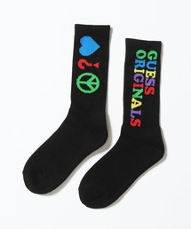 Guess | GUESS×J.BALVIN/ゲス×J.バルヴィン GO J BALVIN PEACE SOCKS ロゴソックス ハイソックス 靴下(ソックス/靴下)