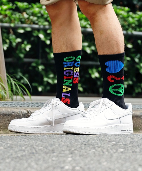 Guess(ゲス)の「GUESS×J.BALVIN/ゲス×J.バルヴィン GO J BALVIN PEACE SOCKS ロゴソックス ハイソックス 靴下(ソックス/靴下・メンズ・ブラック・ONE SIZE)」の13枚目の写真