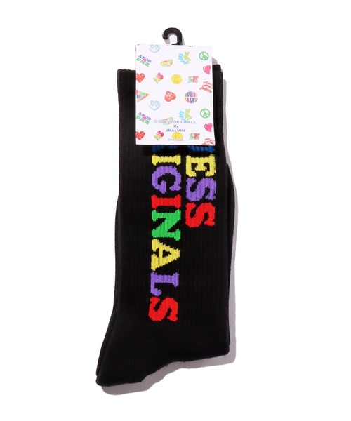 Guess(ゲス)の「GUESS×J.BALVIN/ゲス×J.バルヴィン GO J BALVIN PEACE SOCKS ロゴソックス ハイソックス 靴下(ソックス/靴下・メンズ・ブラック・ONE SIZE)」の12枚目の写真