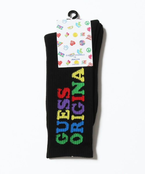 Guess(ゲス)の「GUESS×J.BALVIN/ゲス×J.バルヴィン GO J BALVIN PEACE SOCKS ロゴソックス ハイソックス 靴下(ソックス/靴下・メンズ・ブラック・ONE SIZE)」の19枚目の写真