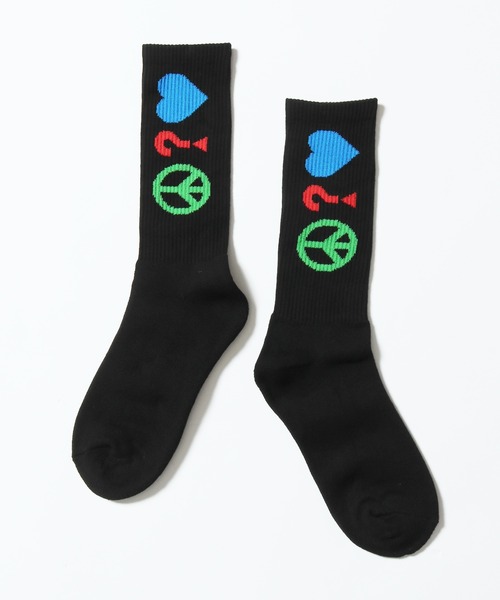 Guess(ゲス)の「GUESS×J.BALVIN/ゲス×J.バルヴィン GO J BALVIN PEACE SOCKS ロゴソックス ハイソックス 靴下(ソックス/靴下・メンズ・ブラック・ONE SIZE)」の20枚目の写真