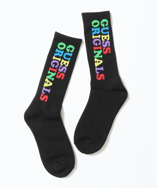 Guess(ゲス)の「GUESS×J.BALVIN/ゲス×J.バルヴィン GO J BALVIN PEACE SOCKS ロゴソックス ハイソックス 靴下(ソックス/靴下・メンズ・ブラック・ONE SIZE)」の21枚目の写真