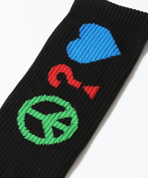 Guess(ゲス)の「GUESS×J.BALVIN/ゲス×J.バルヴィン GO J BALVIN PEACE SOCKS ロゴソックス ハイソックス 靴下(ソックス/靴下・メンズ・ブラック・ONE SIZE)」の15枚目の写真