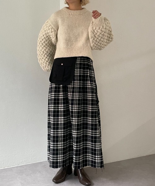 CIAOPANIC（チャオパニック）の「【CPC SCAMP】サイドスリットハンドニット（ニット/セーター・レディース・チャコールグレー/ピンク/アイボリー・FREE）」の18枚目の写真