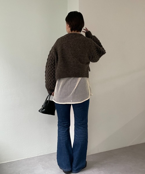 CIAOPANIC（チャオパニック）の「【CPC SCAMP】サイドスリットハンドニット（ニット/セーター・レディース・チャコールグレー/ピンク/アイボリー・FREE）」の8枚目の写真