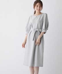 index | パール調ボタン シアサッカーワンピース【WEB限定サイズ】(ワンピース)