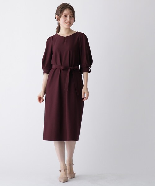 index（インデックス）の「◆パール調ボタン シアサッカーワンピース【WEB限定サイズ】（ワンピース・レディース・ネイビー/ボルドー/グレー系2・40/38/42/36）」の12枚目の写真