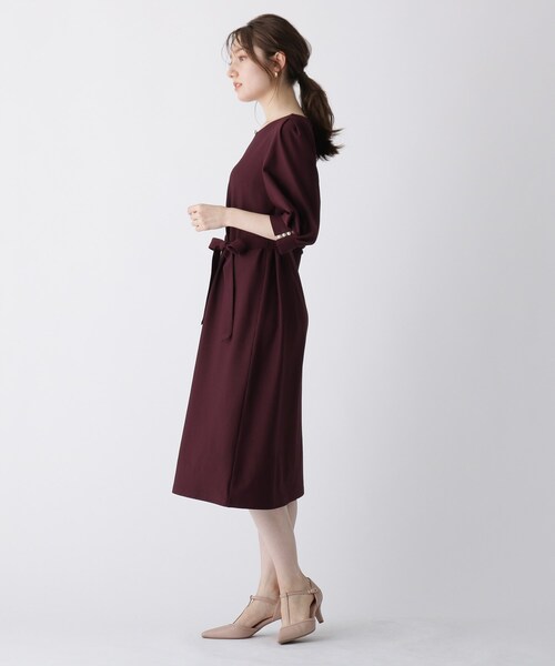 index（インデックス）の「◆パール調ボタン シアサッカーワンピース【WEB限定サイズ】（ワンピース・レディース・ネイビー/ボルドー/グレー系2・40/38/42/36）」の13枚目の写真