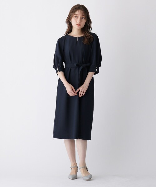 index（インデックス）の「◆パール調ボタン シアサッカーワンピース【WEB限定サイズ】（ワンピース・レディース・ネイビー/ボルドー/グレー系2・40/38/42/36）」の16枚目の写真