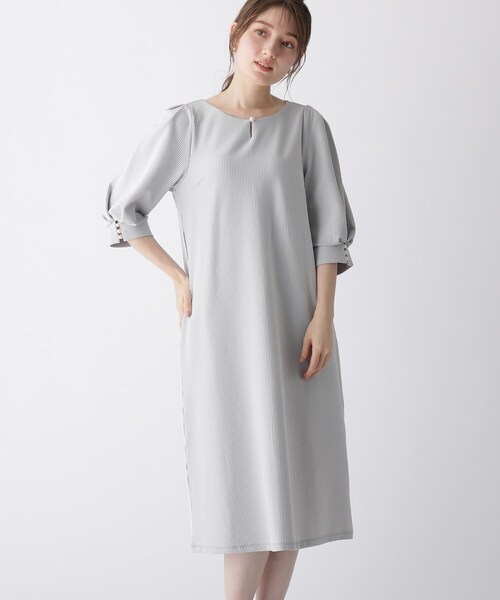 index（インデックス）の「◆パール調ボタン シアサッカーワンピース【WEB限定サイズ】（ワンピース・レディース・ネイビー/ボルドー/グレー系2・40/38/42/36）」の20枚目の写真