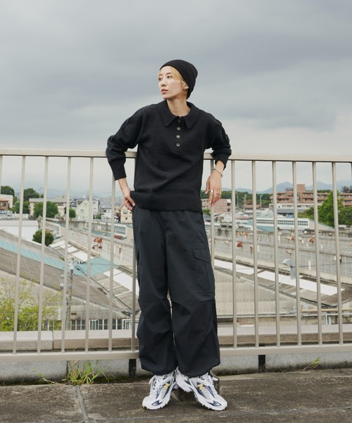 Auntie Rosa Holiday(アンティローザホリデー)の「ポロニットプルオーバー(ニット/セーター・レディース・ブラック/オフホワイト/モカ・FREE)」の18枚目の写真