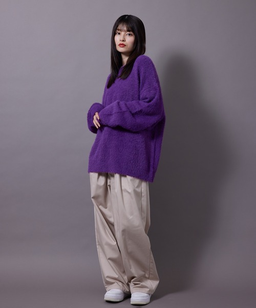 re_k by JUNRED(レクバイジュンレッド)の「re_k by JUNRED / フェザーヤーンルーズニットプルオーバー(ニット/セーター・メンズ・ワイン/ブルー/パープル・S/M/L)」の16枚目の写真
