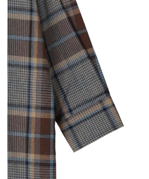 CRAFT STANDARD BOUTIQUE(クラフトスタンダードブティック)の「チェックパール釦ワンピース *(シャツワンピース・レディース・ブラウン/ブルー・FREE)」の15枚目の写真
