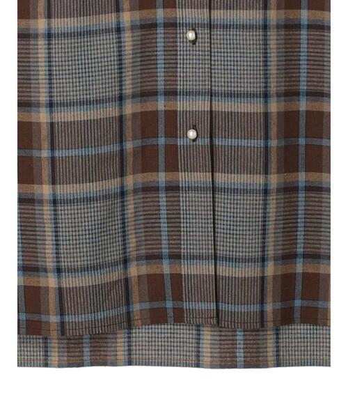 CRAFT STANDARD BOUTIQUE(クラフトスタンダードブティック)の「チェックパール釦ワンピース *(シャツワンピース・レディース・ブラウン/ブルー・FREE)」の16枚目の写真
