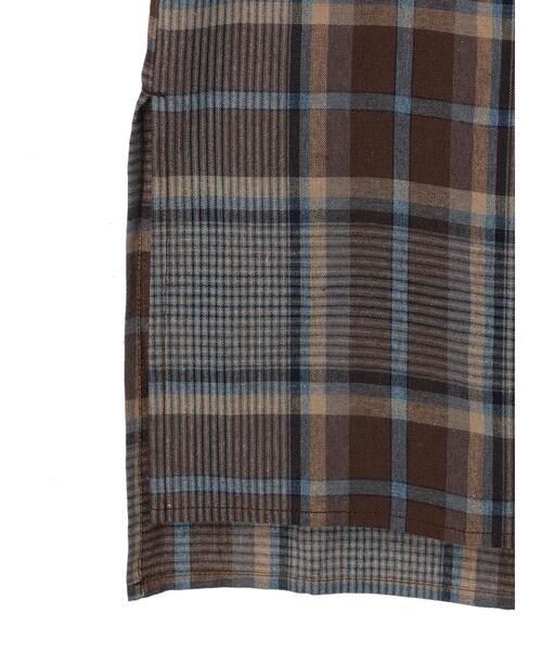 CRAFT STANDARD BOUTIQUE(クラフトスタンダードブティック)の「チェックパール釦ワンピース *(シャツワンピース・レディース・ブラウン/ブルー・FREE)」の19枚目の写真